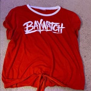 Red cropped bay watch t-shirt from Ardene